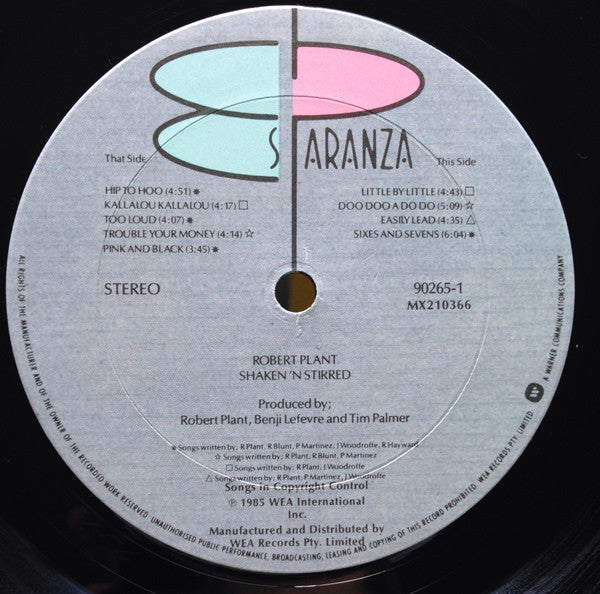 Robert Plant – Shaken 'N' Stirred LP vinyl record, image 4 of 6