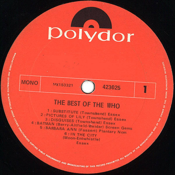 The Who – The Best Of The Who LP vinyl record, image 3 of 4