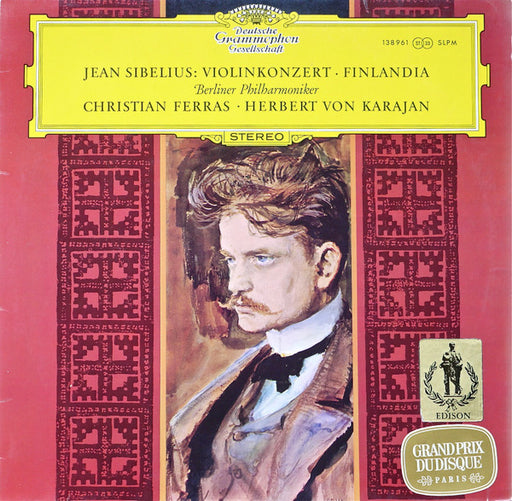Jean Sibelius, Berliner Philharmoniker, Christian Ferras, Herbert von Karajan – Violinkonzert • Finlandia LP vinyl record, image 1 of 5