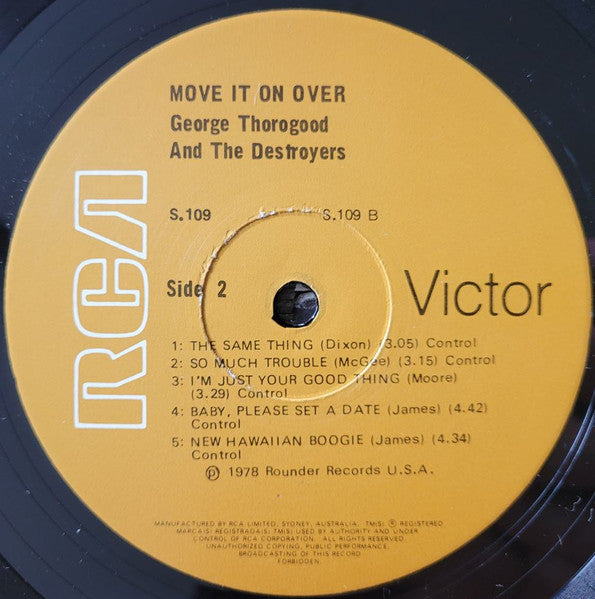 George Thorogood & The Destroyers – Move It On Over LP vinyl record, image 4 of 4