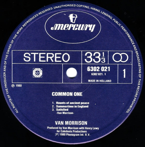 Van Morrison – Common One LP vinyl record, image 3 of 6
