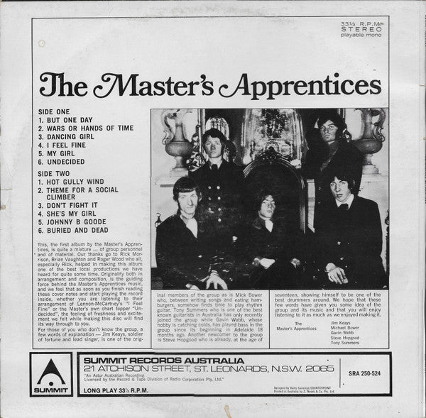 The Master's Apprentices – The Master's Apprentices LP vinyl record, image 2 of 4