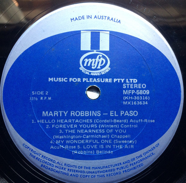 Marty Robbins – El Paso LP vinyl record, image 5 of 5