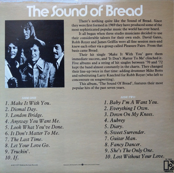 Bread – The Sound Of Bread - Their 20 Finest Songs LP vinyl record, image 2 of 4