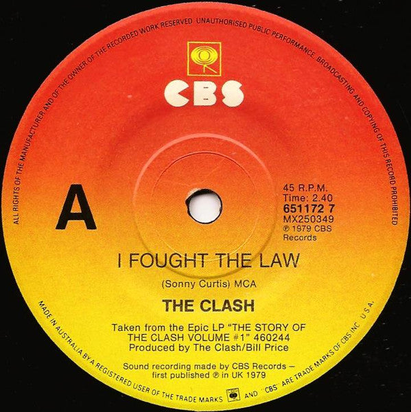 The Clash – I Fought The Law 7" vinyl record, image 3 of 4