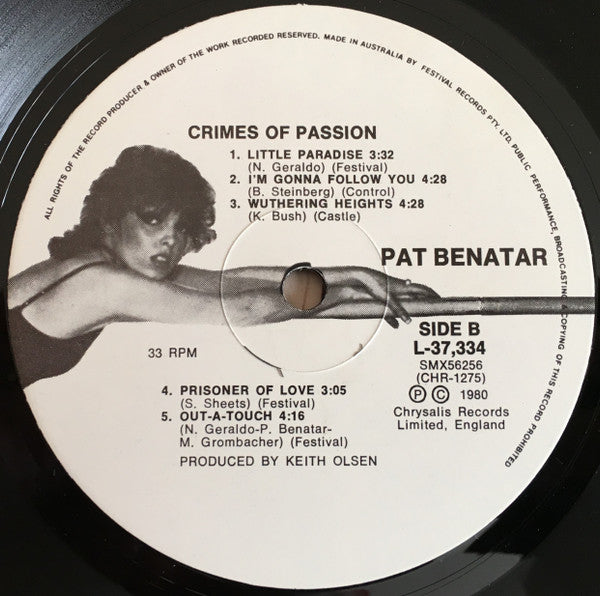 Pat Benatar – Crimes Of Passion LP vinyl record, image 4 of 4