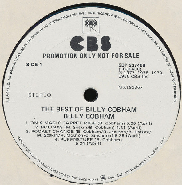 Billy Cobham – The Best Of Billy Cobham LP vinyl record, image 3 of 4