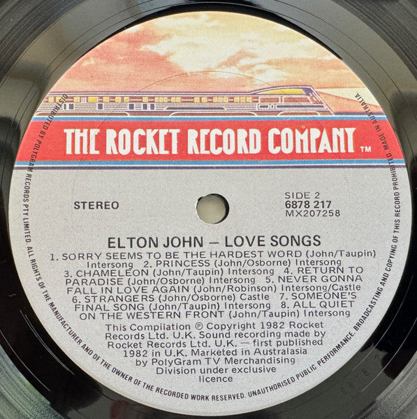 Elton John – Love Songs LP vinyl record, image 4 of 4