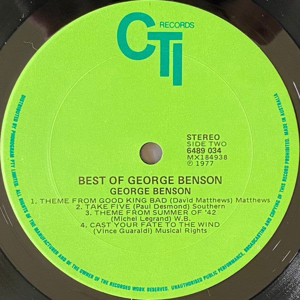 George Benson – The Best Of George Benson LP vinyl record, image 4 of 5