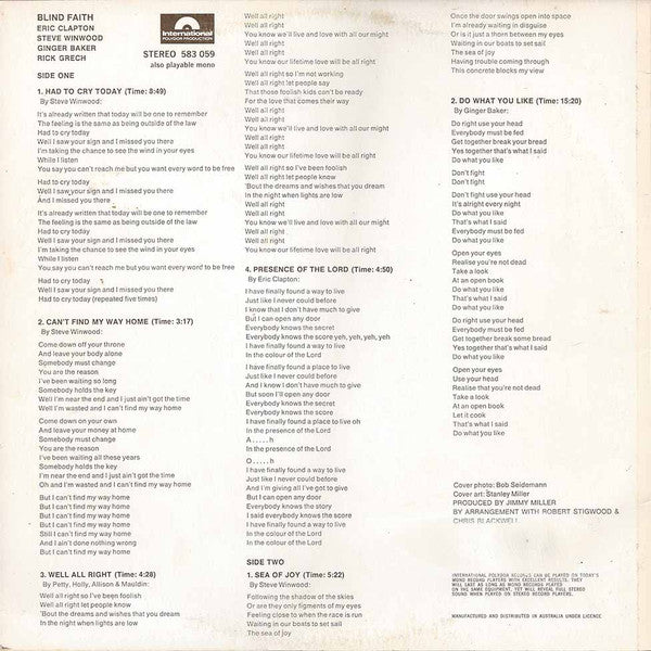 Blind Faith – Blind Faith LP vinyl record, image 2 of 4