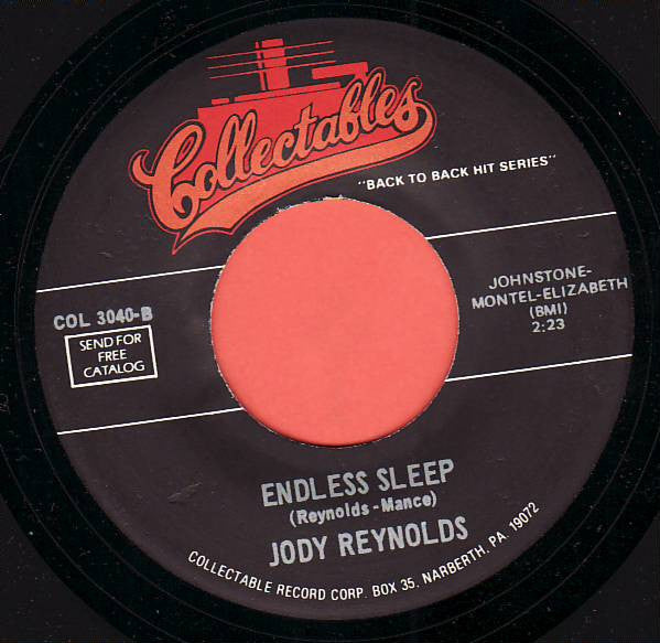 The Olympics, Jody Reynolds – Western Movies / Endless Sleep 7" vinyl record, image 2 of 2
