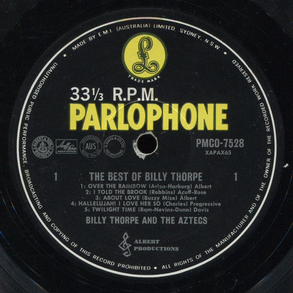 Billy Thorpe And The Aztecs – The Best Of Billy Thorpe LP vinyl record, image 3 of 4