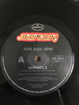 Jon Bon Jovi – Miracle 7" vinyl record, image 2 of 3