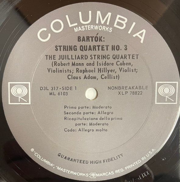 Béla Bartók, Juilliard String Quartet – The Six String Quartets (3xLP) LP vinyl record, image 6 of 9