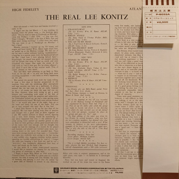 Lee Konitz – The Real Lee Konitz LP vinyl record, image 6 of 7