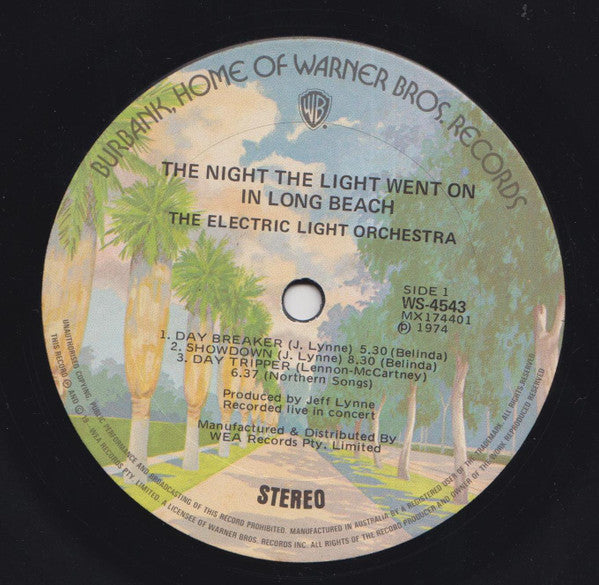 Electric Light Orchestra – The Night The Light Went On In Longbeach LP vinyl record, image 2 of 3