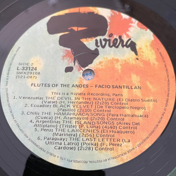 Facio Santillan – Flutes of the Andes LP vinyl record, image 4 of 4