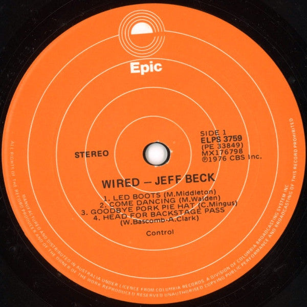 Jeff Beck – Wired LP vinyl record, image 3 of 4