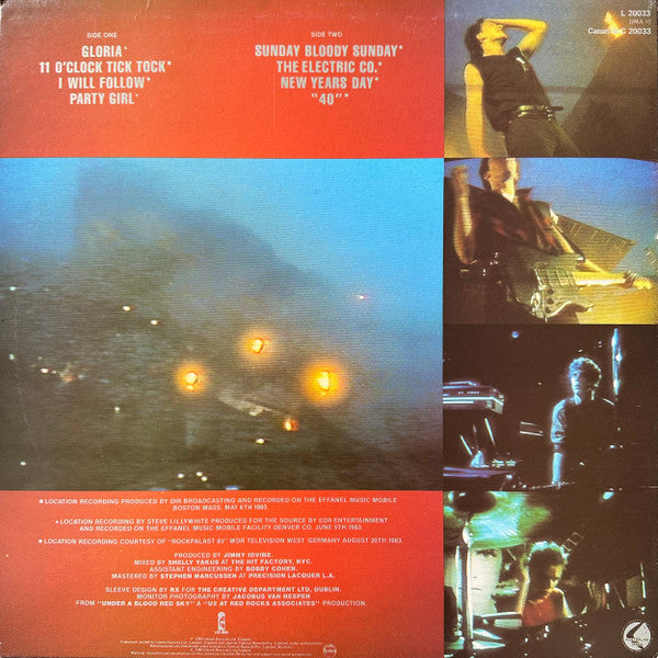U2 – Live "Under A Blood Red Sky" LP vinyl record, image 2 of 4