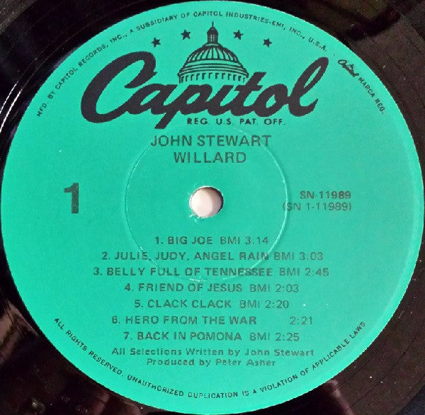 John Stewart – Willard LP vinyl record, image 3 of 4