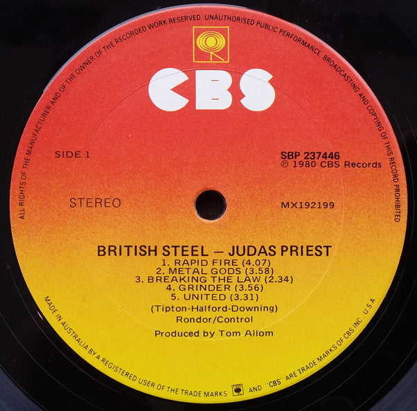 Judas Priest – British Steel LP vinyl record, image 3 of 4