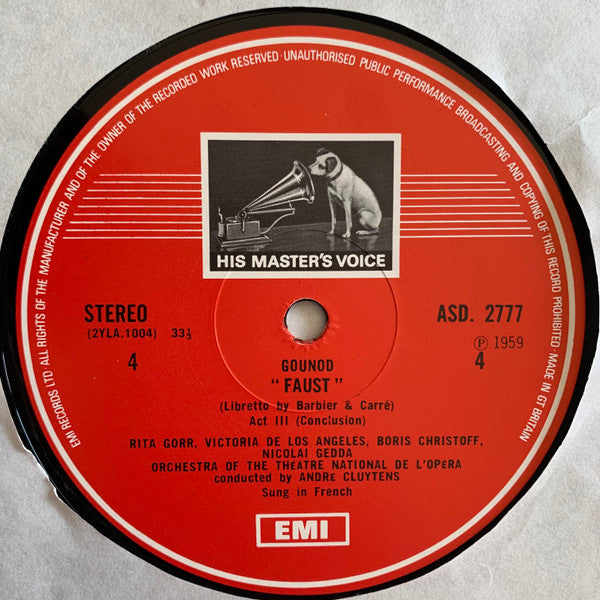 Charles Gounod, Victoria De Los Angeles, Nicolai Gedda, Boris Christoff, Orchestre National De L'Opéra De Paris, Choeur National De L'Opéra De Paris, André Cluytens – Faust (4xLP) LP vinyl record, image 5 of 10
