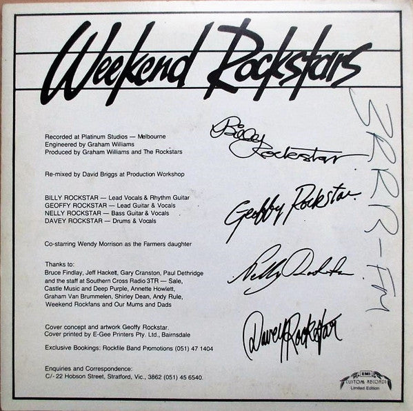 Weekend Rockstars – We Can't Play Smoke On The Water 7" vinyl record, image 3 of 5