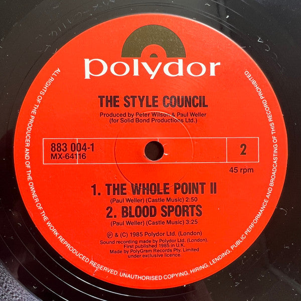 The Style Council – Walls Come Tumbling Down! 12" vinyl record, image 4 of 4