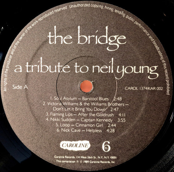 Various – The Bridge - A Tribute To Neil Young LP vinyl record, image 3 of 7