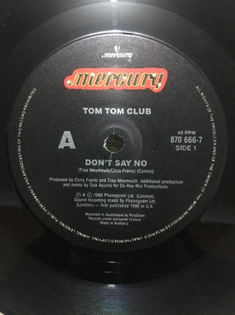 Tom Tom Club – Don't Say No 7" vinyl record, image 2 of 3