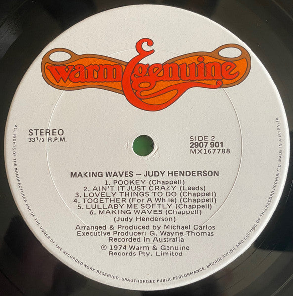 Judy Henderson – Making Waves LP vinyl record, image 3 of 6