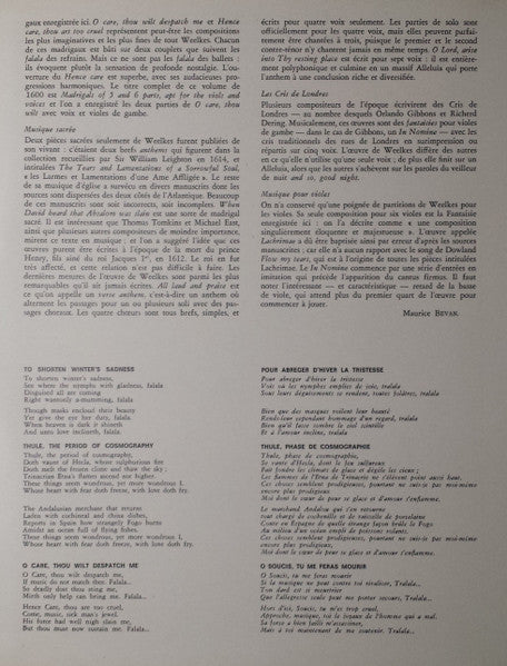 Thomas Weelkes, Deller Consort – Les Cris De Londres LP vinyl record, image 4 of 5
