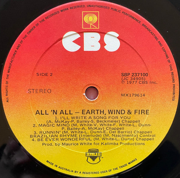 Earth, Wind & Fire – All 'N All LP vinyl record, image 5 of 7