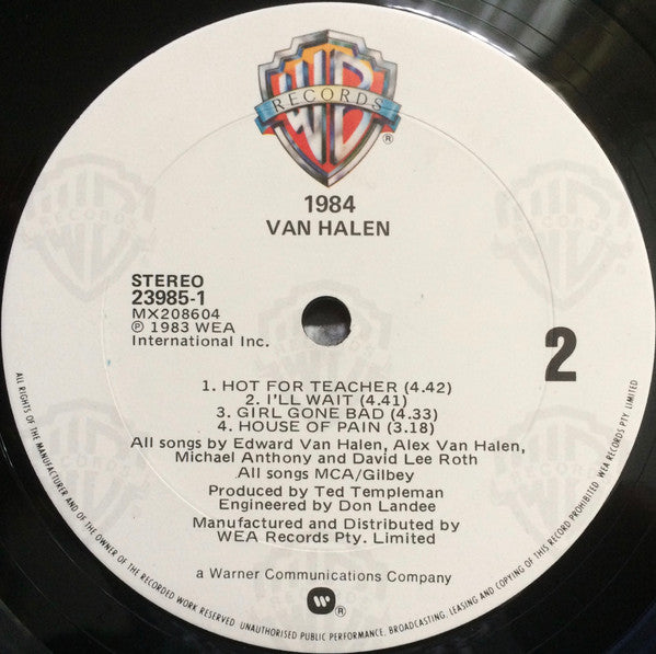 Van Halen – 1984 LP vinyl record, image 6 of 6