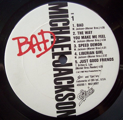 Michael Jackson – Bad LP vinyl record, image 3 of 9