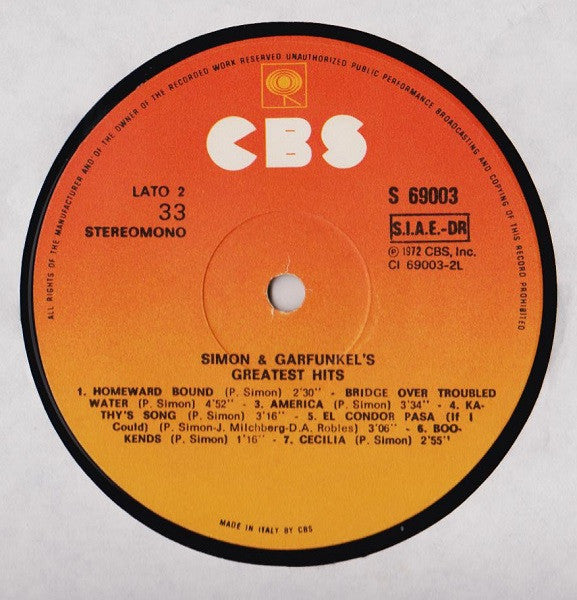 Simon & Garfunkel – Simon And Garfunkel's Greatest Hits LP vinyl record, image 4 of 4