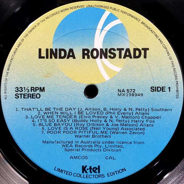 Linda Ronstadt – Greatest Hits LP vinyl record, image 3 of 4