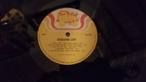 Sonny Criss, Calvin Jackson – Sessions, Live LP vinyl record, image 2 of 4