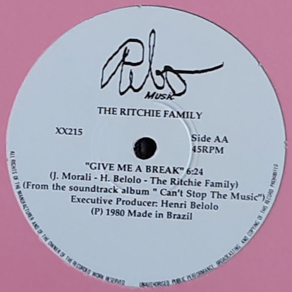 The Ritchie Family, Gibson Brothers – Give Me A Break / Que Sera Mi Vida (If You Should Go) 12" vinyl record, image 1 of 2