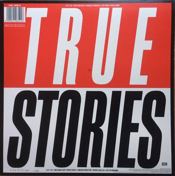 Talking Heads – True Stories LP vinyl record, image 2 of 6