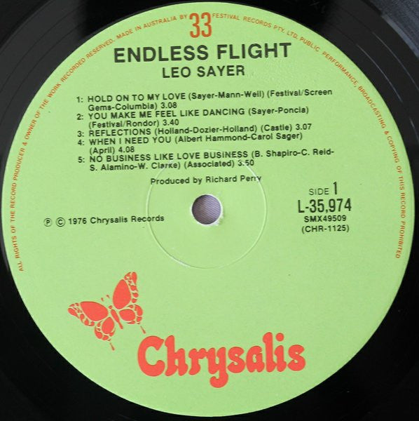 Leo Sayer – Endless Flight LP vinyl record, image 2 of 6