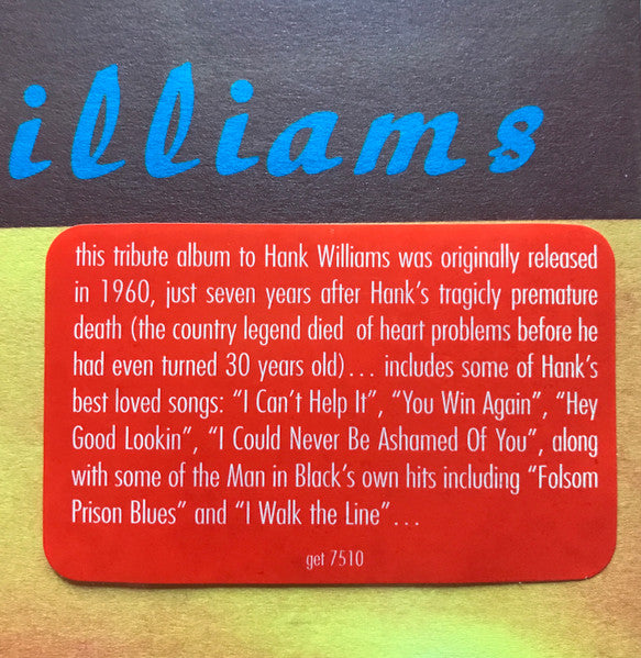 Johnny Cash – Sings Hank Williams LP vinyl record, image 5 of 6