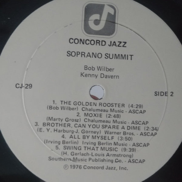 Bob Wilber, Kenny Davern, Marty Grosz, Ray Brown, Jake Hanna, Soprano Summit – Soprano Summit In Concert LP vinyl record, image 4 of 5