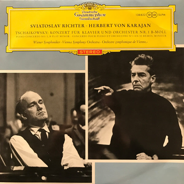 Pyotr Ilyich Tchaikovsky, Sviatoslav Richter, Herbert von Karajan, Wiener Symphoniker – Konzert Für Klavier Und Orchester Nr. 1 B-moll LP vinyl record, image 1 of 3
