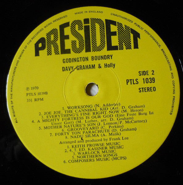 Davy Graham, Holly Gwyn – Godington Boundry LP vinyl record, image 4 of 4
