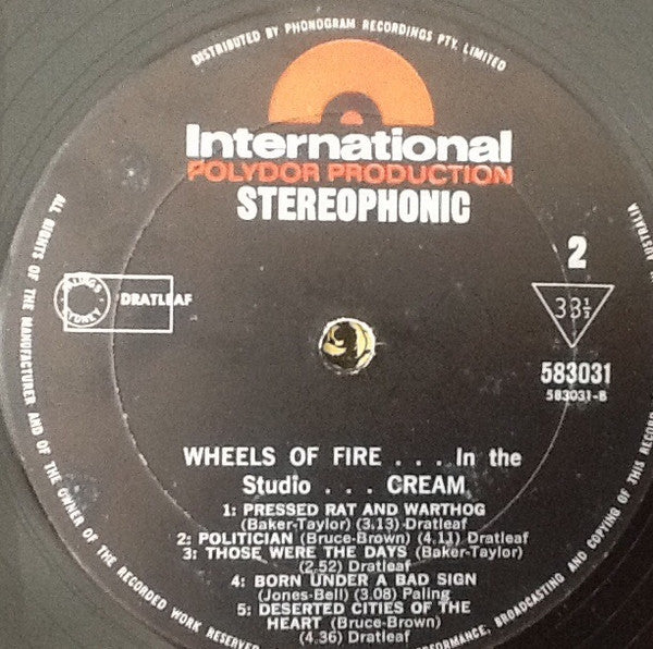 Cream – Wheels Of Fire (2xLP) LP vinyl record, image 4 of 8