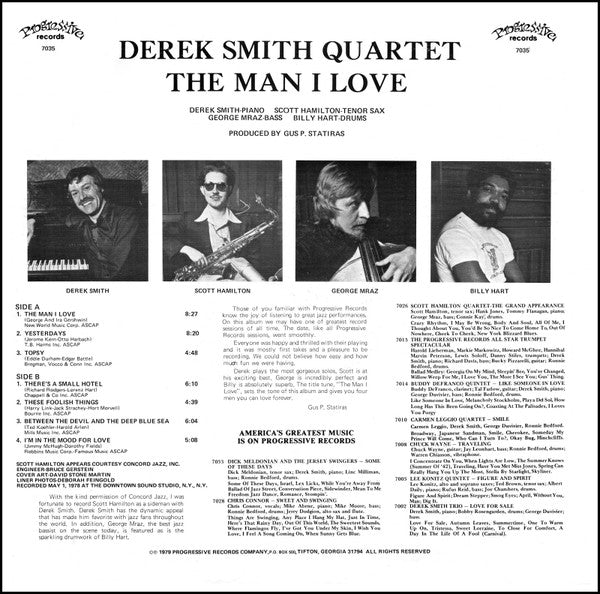 Derek Smith Quartet – The Man I Love LP vinyl record, image 2 of 2
