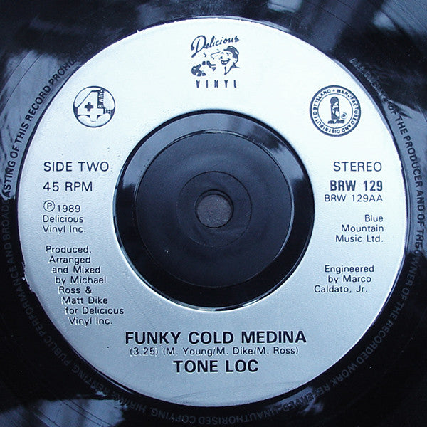 Tone Loc – On Fire / Funky Cold Medina 7" vinyl record, image 4 of 4