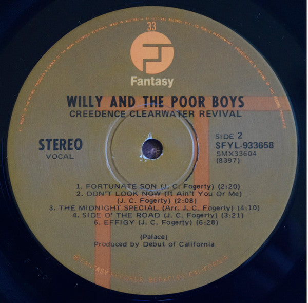 Creedence Clearwater Revival – Willy And The Poor Boys LP vinyl record, image 4 of 4