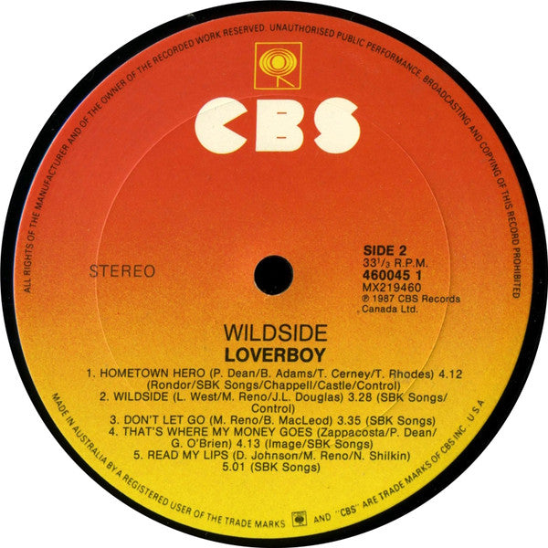 Loverboy – Wildside LP vinyl record, image 4 of 6